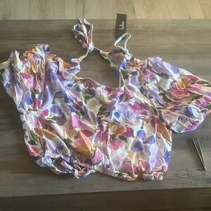 lulus puffy sleeve Floral design